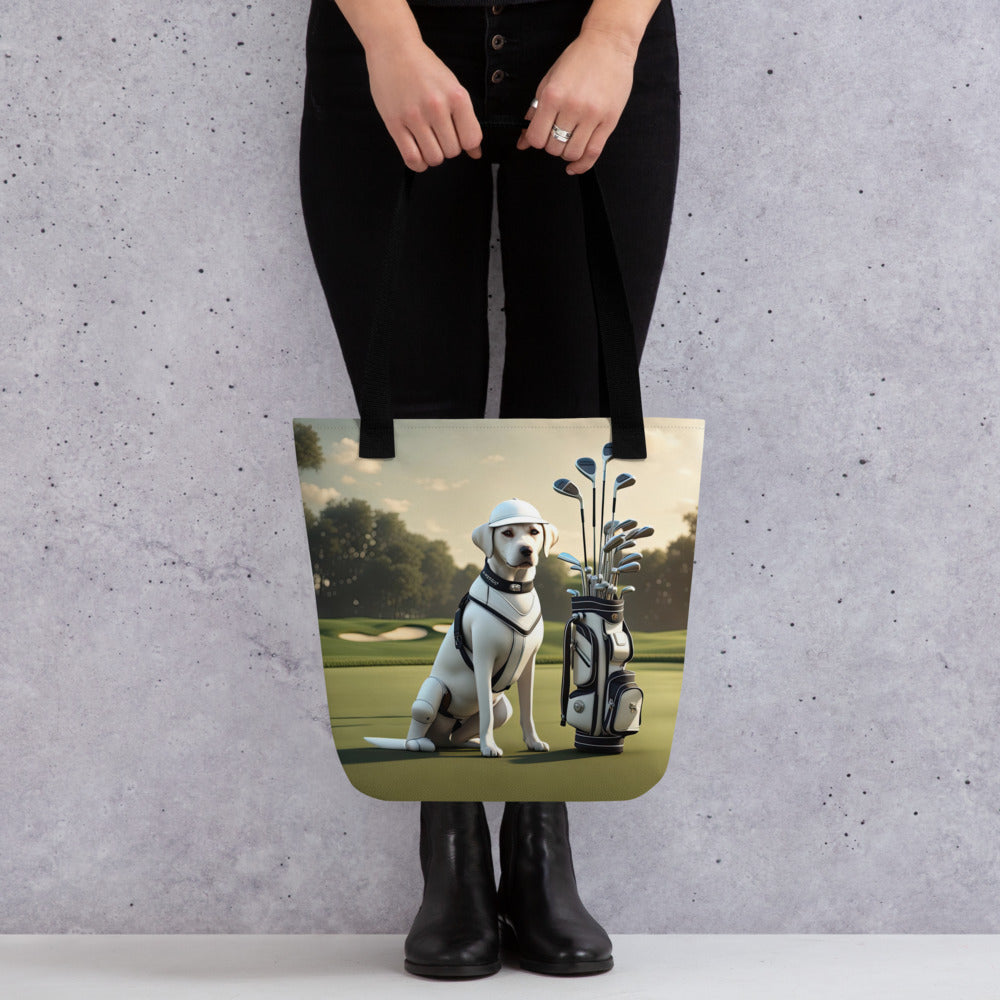 Tote bag-Labrador Retriever Golfer V8