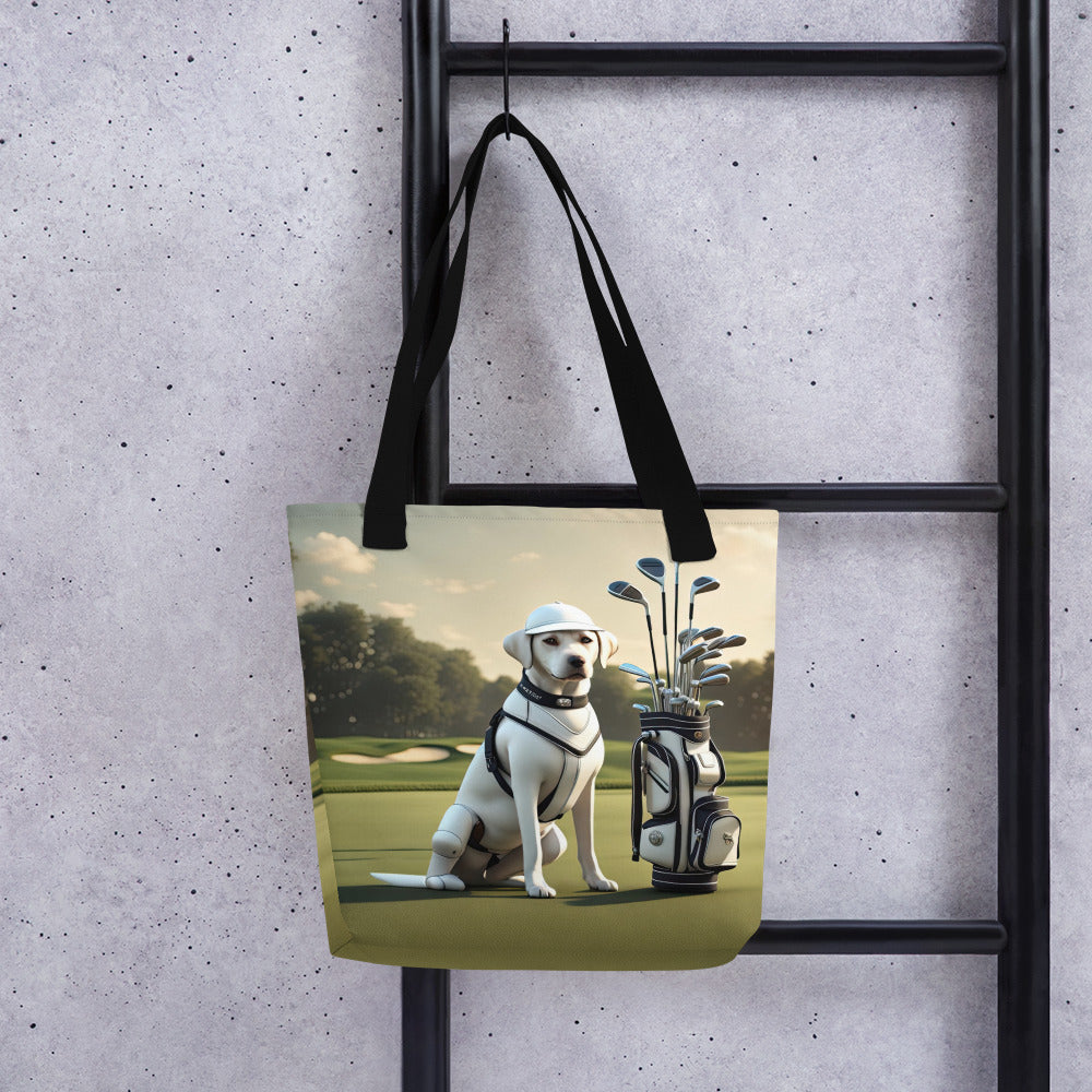 Tote bag-Labrador Retriever Golfer V8