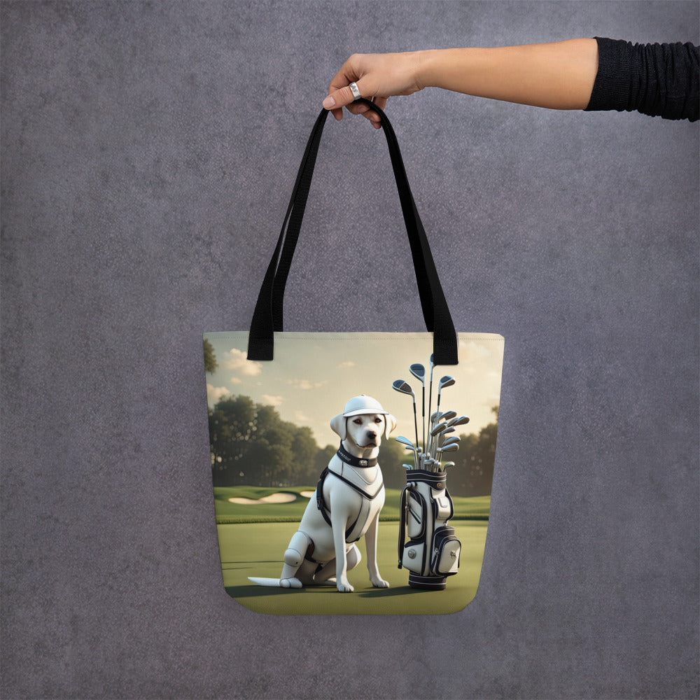 Tote bag-Labrador Retriever Golfer V8