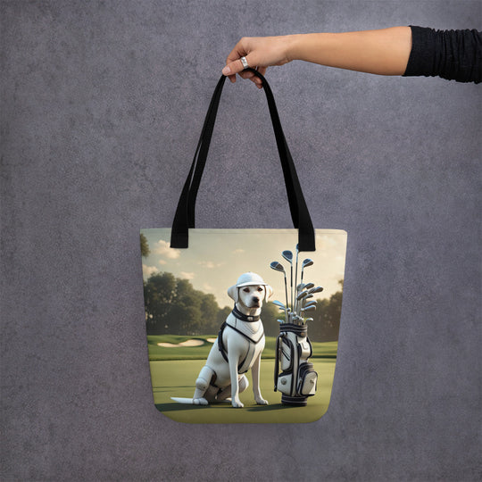 Tote bag-Labrador Retriever Golfer V8