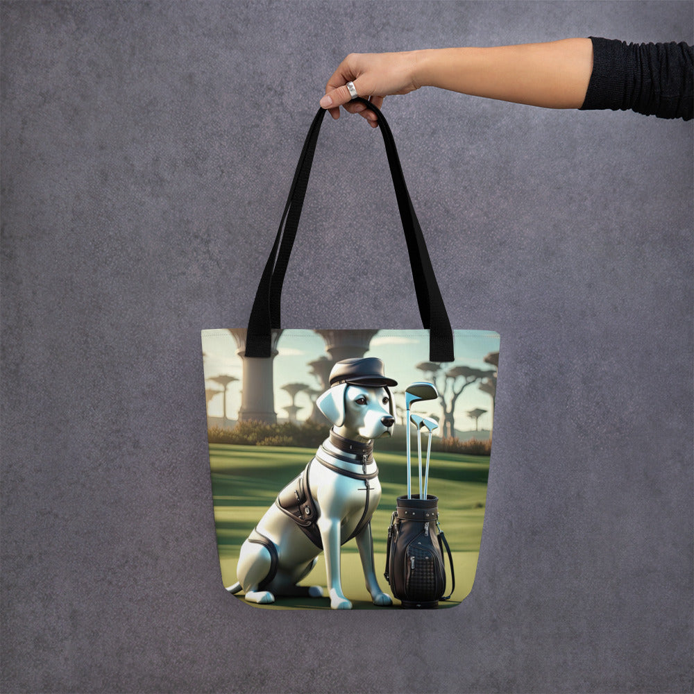 Tote bag-Labrador Retriever Golfer V9