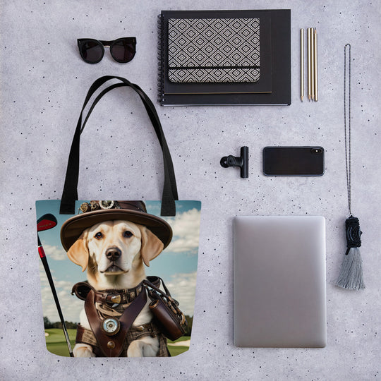 Tote bag-Labrador Retriever Golfer V10