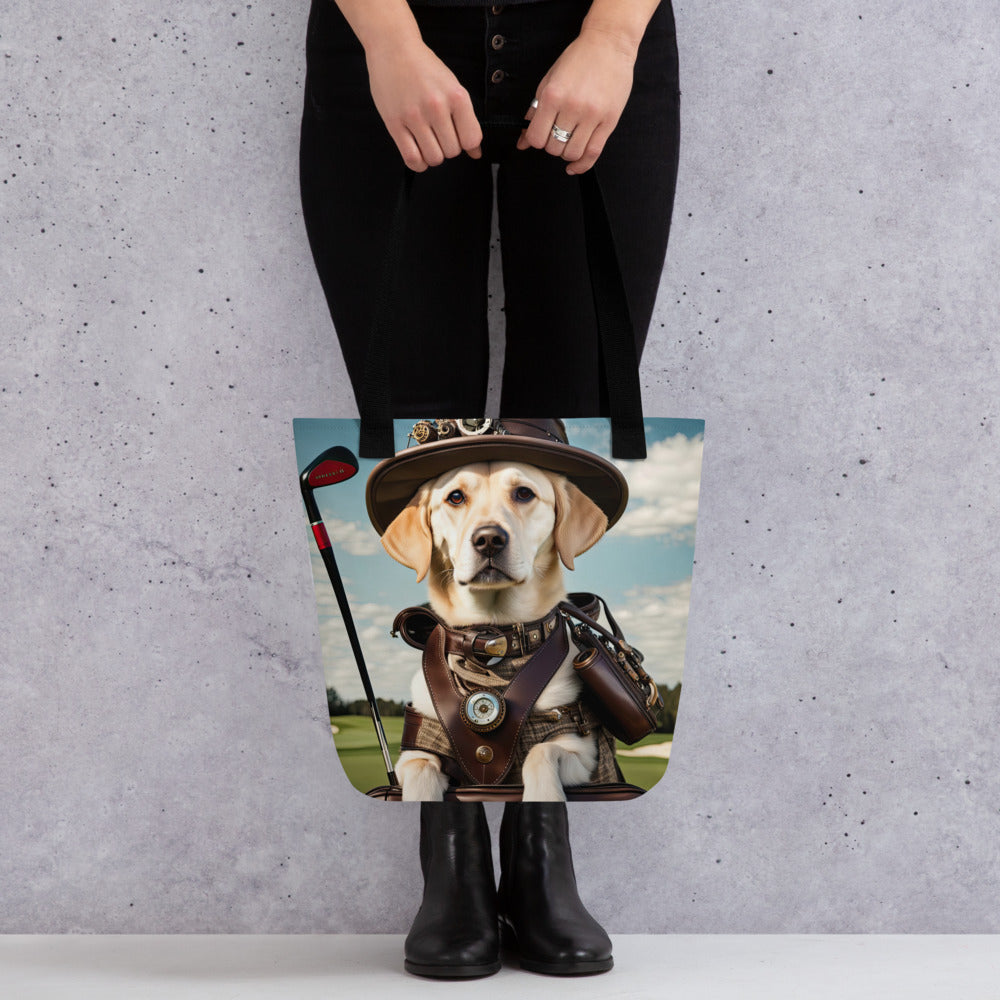 Tote bag-Labrador Retriever Golfer V10