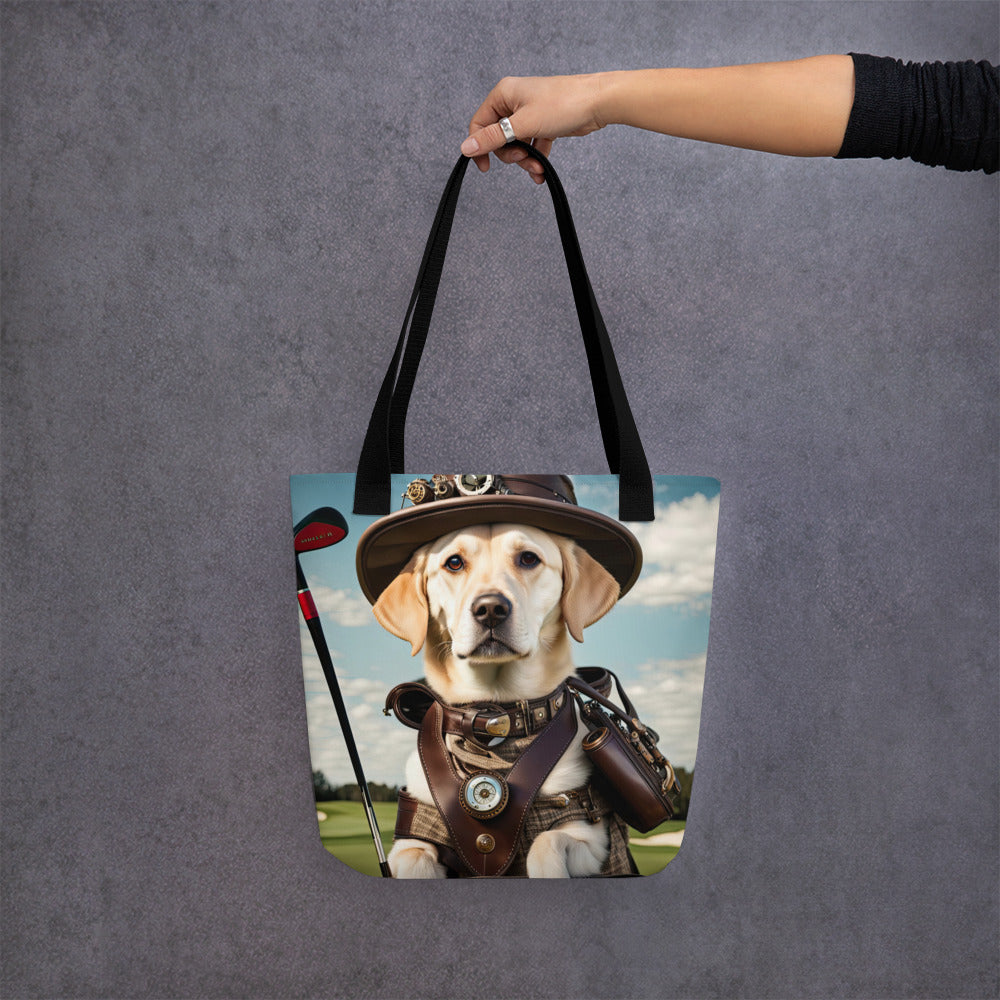 Tote bag-Labrador Retriever Golfer V10