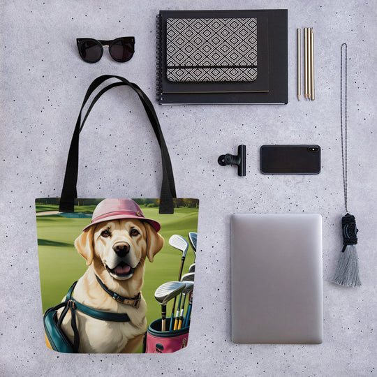 Tote bag- Labrador Retriever Golfer V11