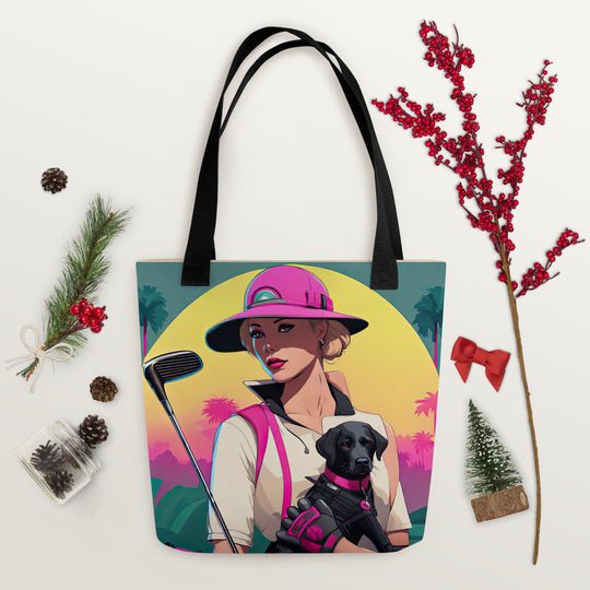 Tote bag-Labrador Retriever Golfer V13