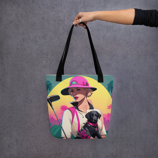 Tote bag-Labrador Retriever Golfer V13