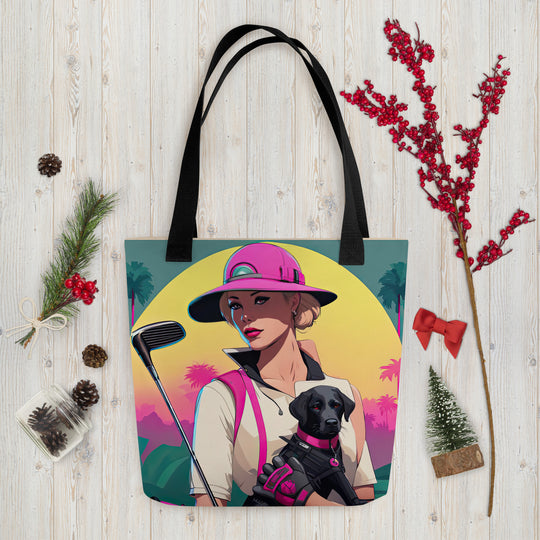 Tote bag-Labrador Retriever Golfer V13