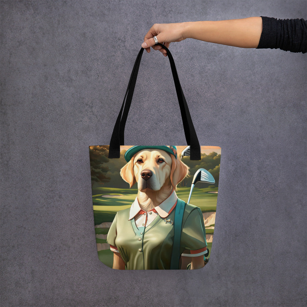 Tote bag-Labrador Retriever Golfer V15