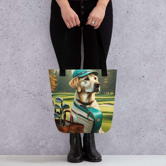 Tote bag-Labrador Retriever Golfer V16