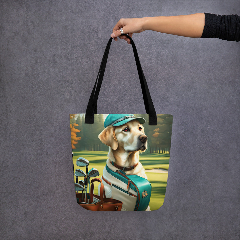 Tote bag-Labrador Retriever Golfer V16