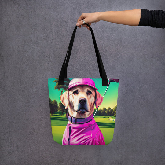 Tote bag-Labrador Retriever Golfer V17