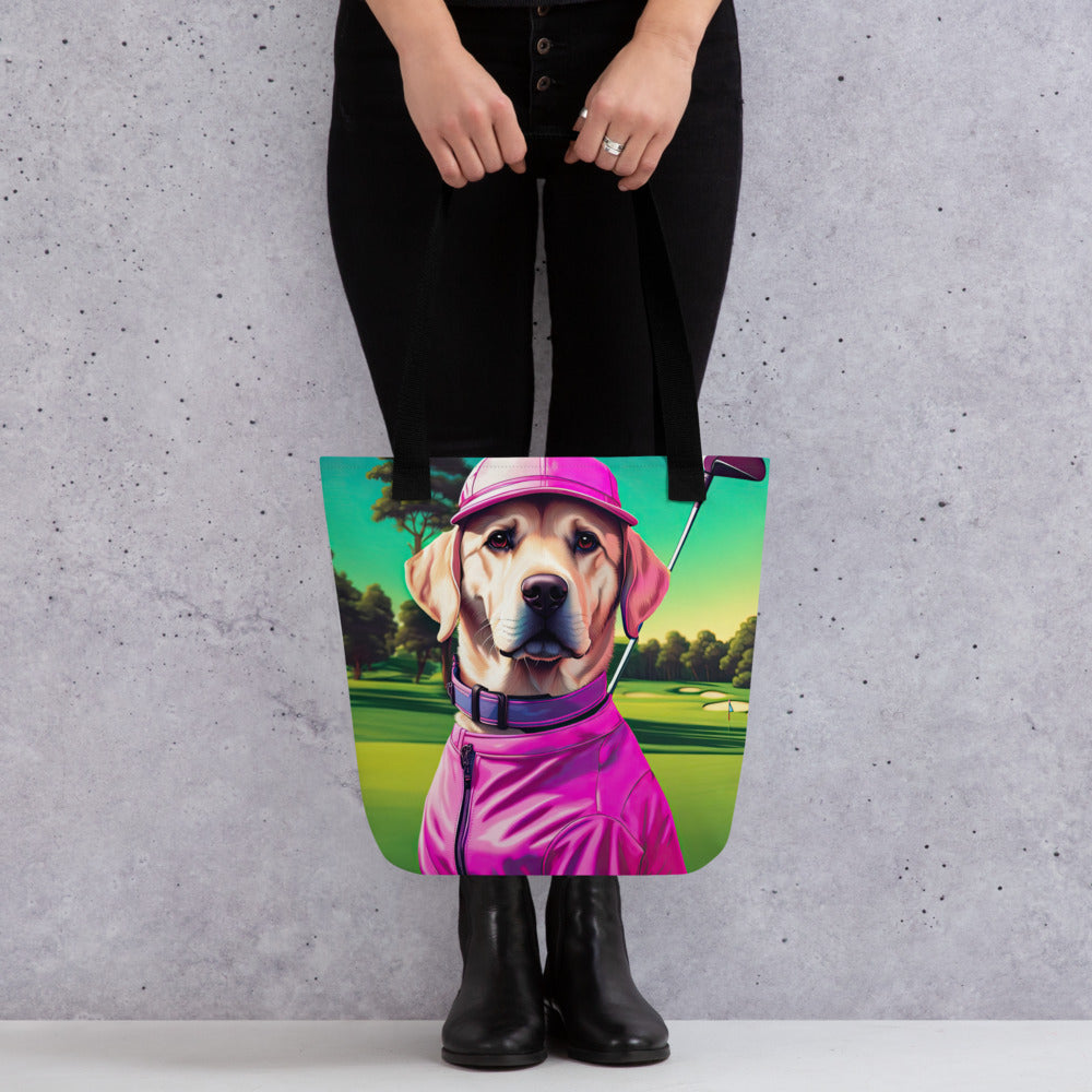 Tote bag-Labrador Retriever Golfer V17