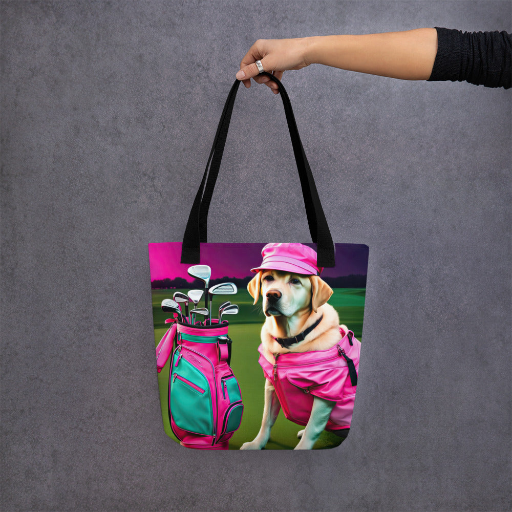 Tote bag-Labrador Retriever Golfer V18