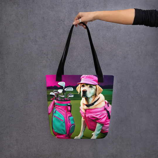 Tote bag-Labrador Retriever Golfer V18