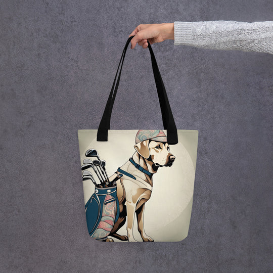 Tote bag-Labrador Retriever Golfer V19