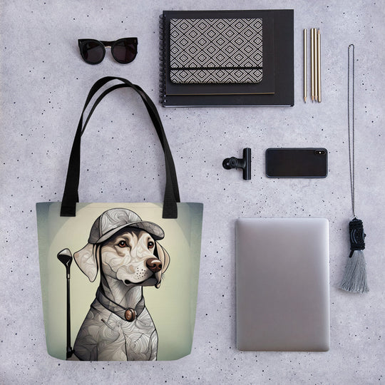 Tote bag-Labrador Retriever Golfer V20