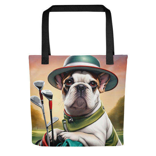 Tote bag-French Bulldog Golfer V9