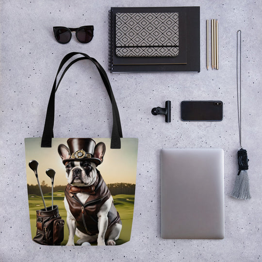 Tote bag-French Bulldog Golfer V15