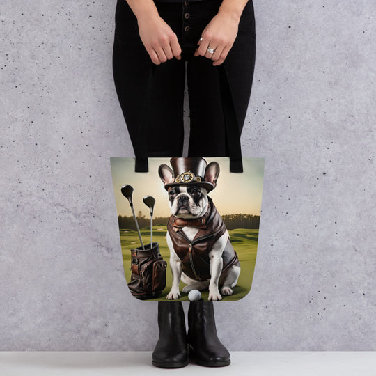 Tote bag-French Bulldog Golfer V15