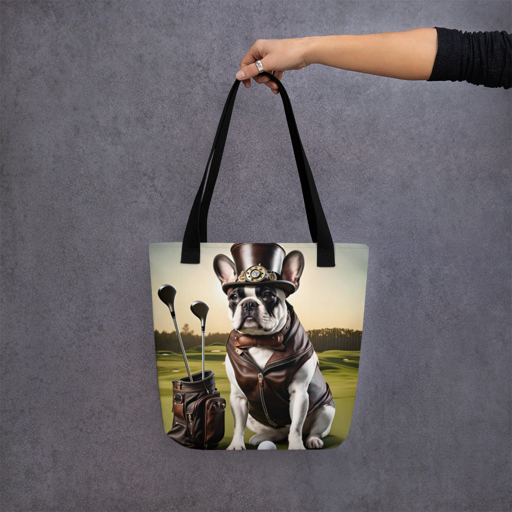 Tote bag-French Bulldog Golfer V15