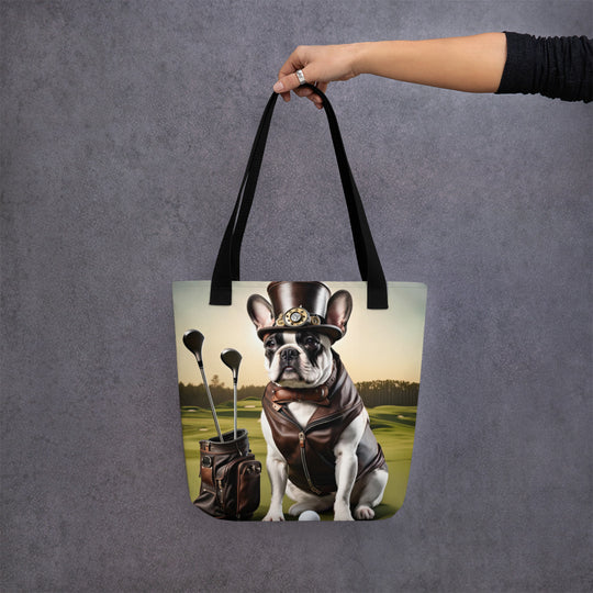 Tote bag-French Bulldog Golfer V15