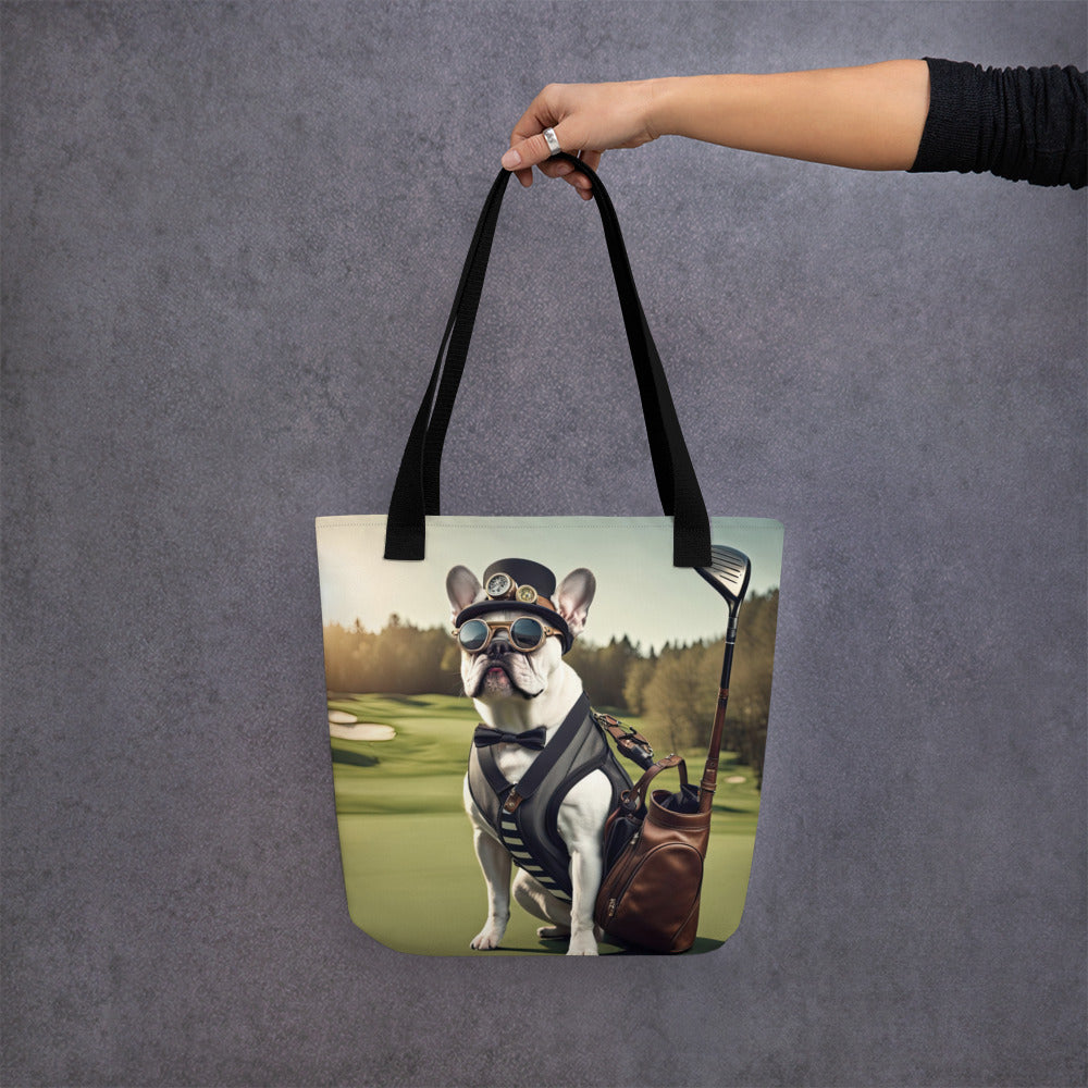 Tote bag-French Bulldog Golfer V43