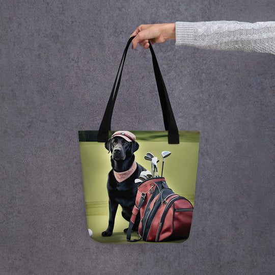 Tote bag-Golden Retriever Golfer V2