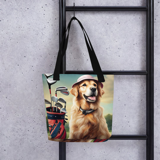 Tote bag-Golden Retriever Golfer V5