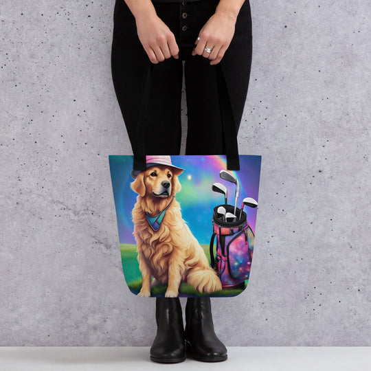 Tote bag-Golden Retriever Golfer V7