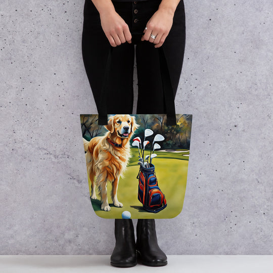 Tote bag-Golden Retriever Golfer V10