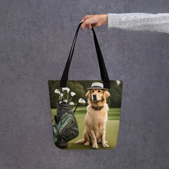 Tote bag-Golden Retriever Golfer V13