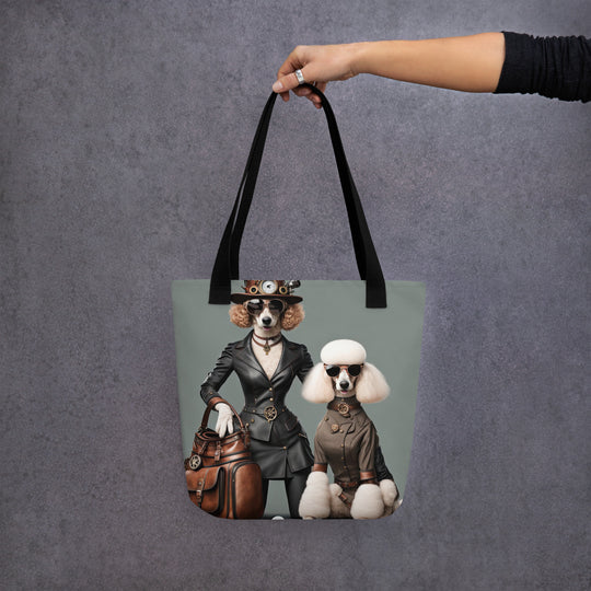 Tote bag-Poodle Golfer