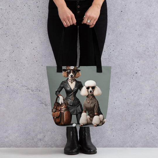 Tote bag-Poodle Golfer