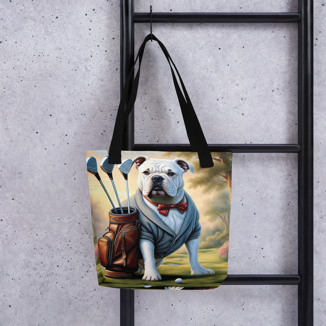 Tote bag-Bulldog Golfer V4