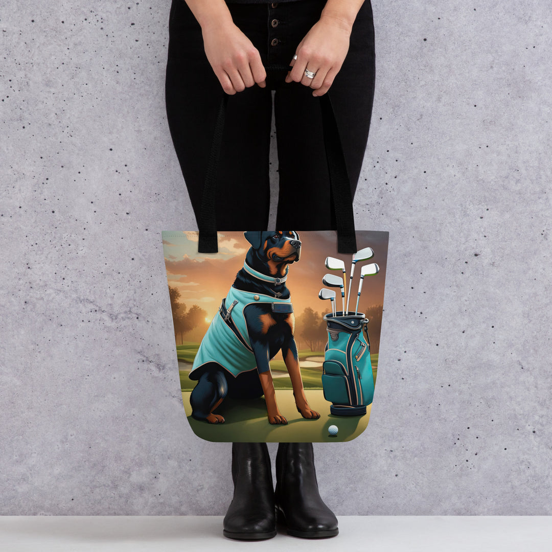 Tote bag- Rottweiler Golfer