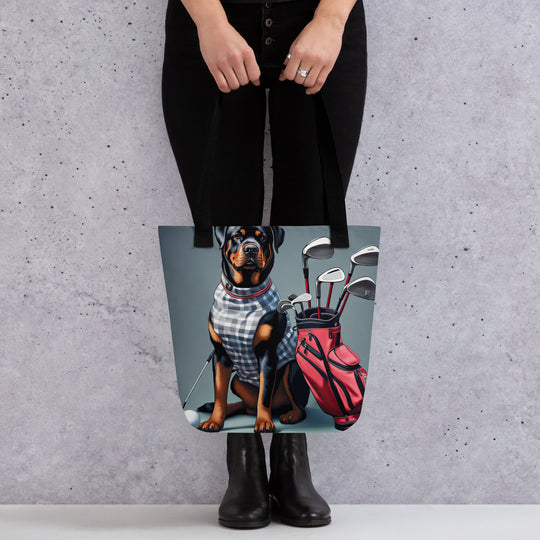 Tote bag-Rottweiler Golfer V3