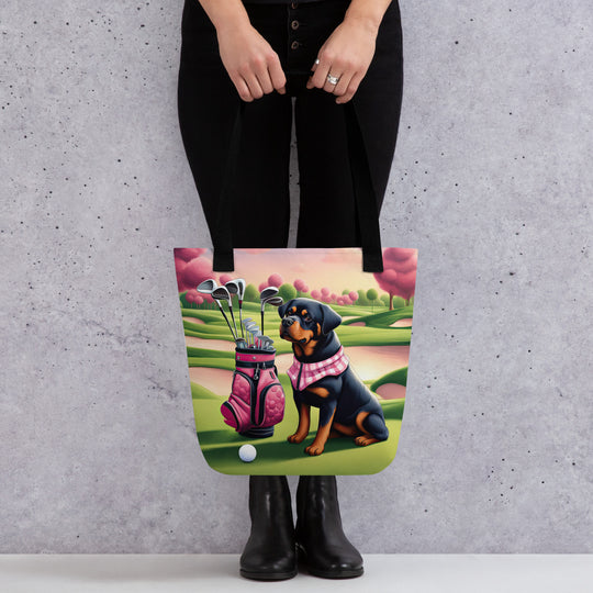 Tote bag-Rottweiler Golfer V4