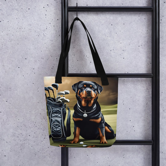 Tote bag-Rottweiler Golfer V5