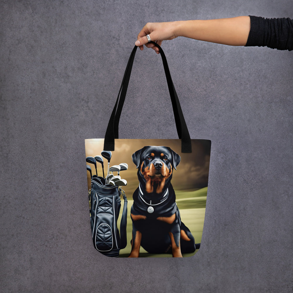 Tote bag-Rottweiler Golfer V5