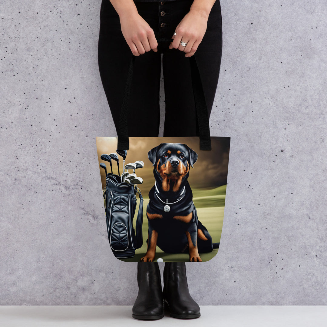 Tote bag-Rottweiler Golfer V5