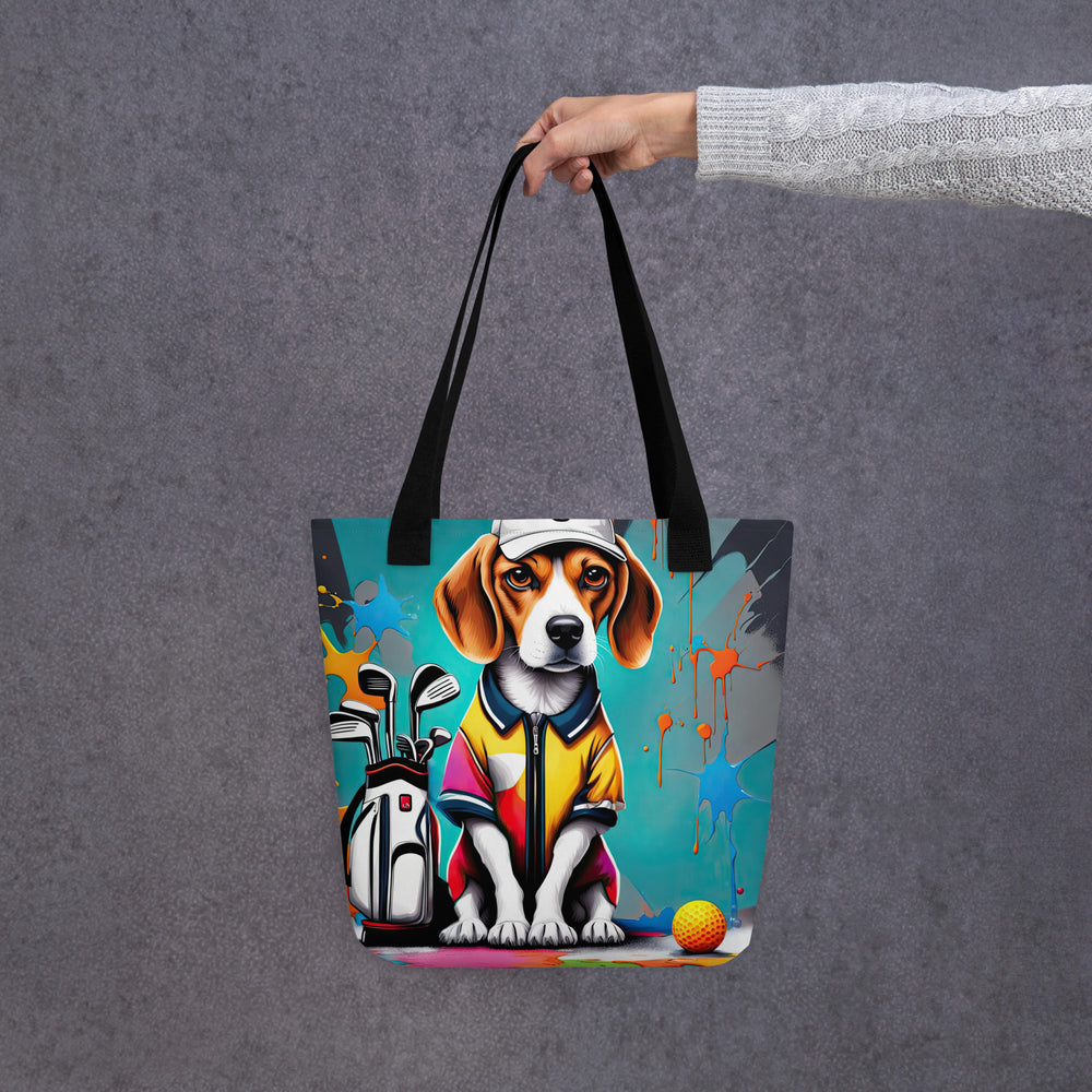 Tote bag-Beagle Golfer V3