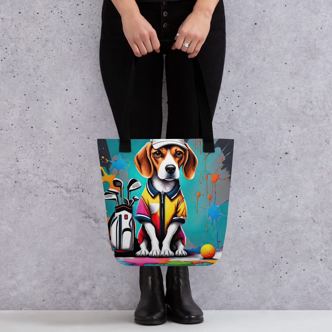 Tote bag-Beagle Golfer V3