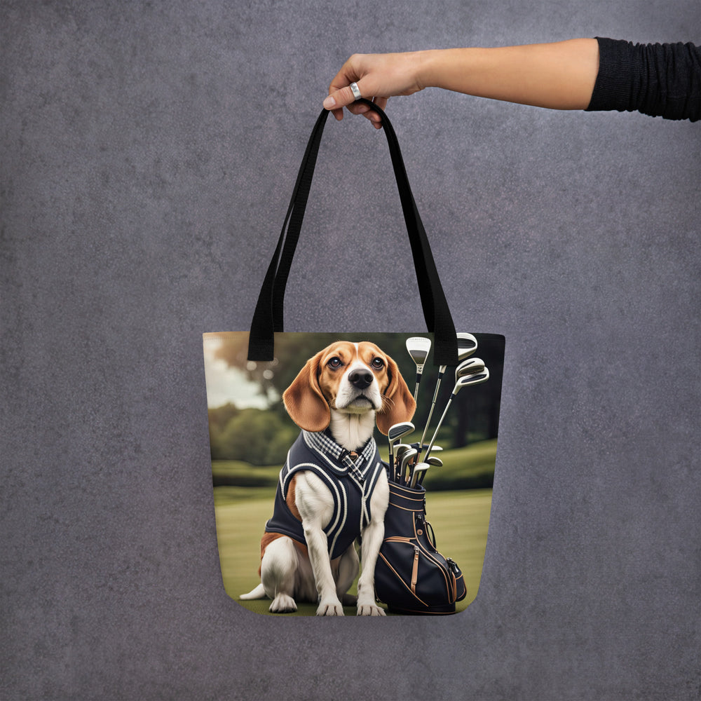 Tote bag-Beagle Golfer V4