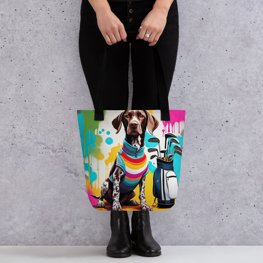 Tote bag-German Shorthaired Pointer Golfer V2