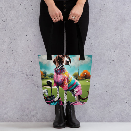 Tote bag-German Shorthaired Pointer Golfer V4