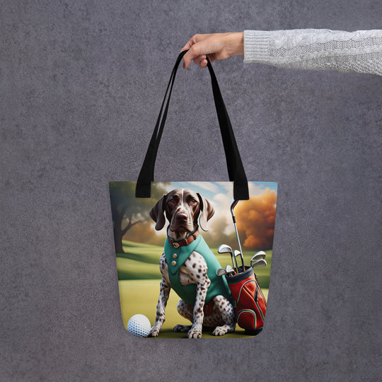 Tote bag-German Shorthaired Pointer Golfer V5