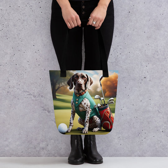 Tote bag-German Shorthaired Pointer Golfer V5