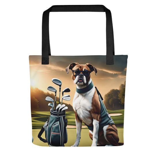 Tote bag-Boxer Golfer V2