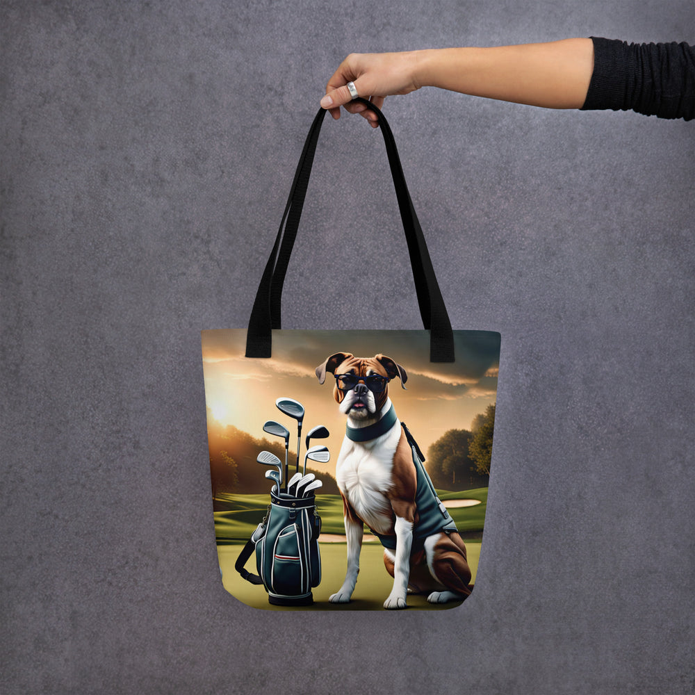 Tote bag-Boxer Golfer V2